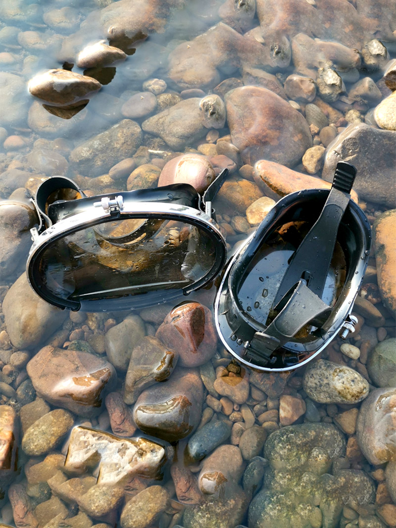 Large frame diving mask Fisherman's goggles Metal border