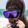 Colored Diving Goggles And Snorkel Anti-fog UV Protection
